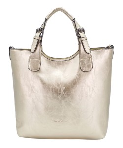 Złota klasyczna torebka damska INES DELAURE