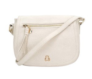 Torebka listonoszka w kolorze ecru z misiem LULU CASTAGNETTE