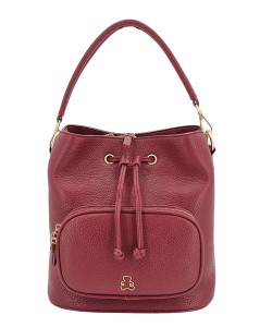 Bordowy worek kubełek A5 torebka damska LULU CAStAGNETTE