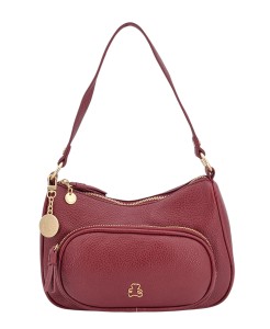 Bordowa torebka listonoszka lub do ręki z misiem LULU CASTAGNETTE